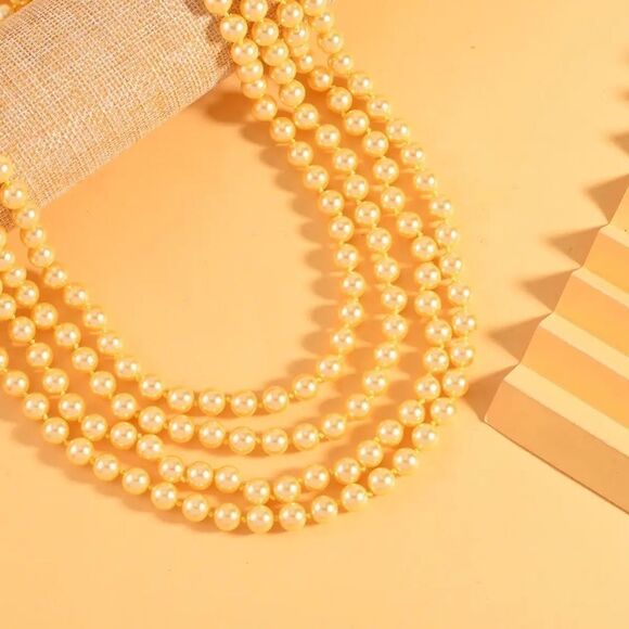 Golden Shell Pearl Endless Necklace 100” - Picture 5 of 12